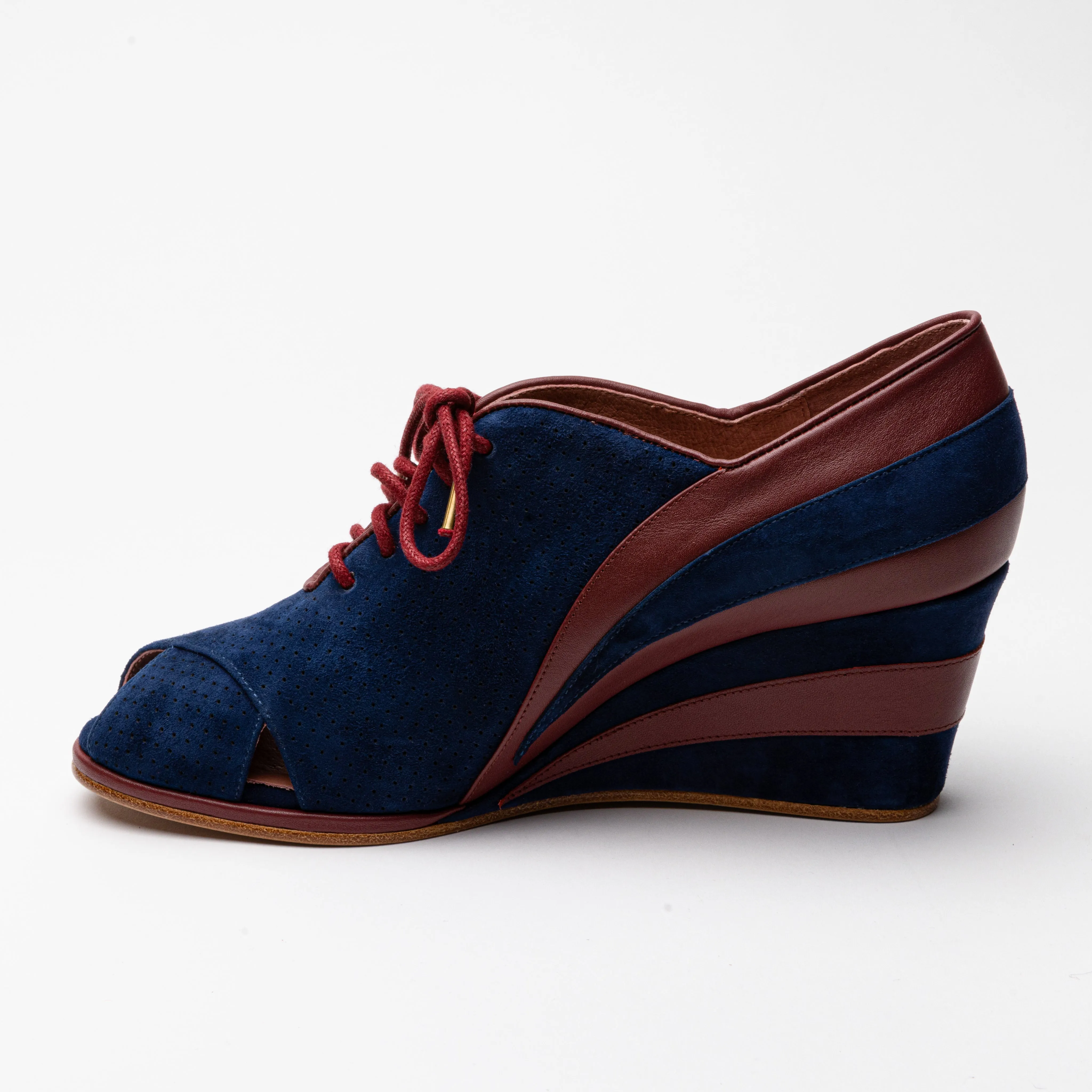 Esme Women's 1930s Wedges (Red/Blue)