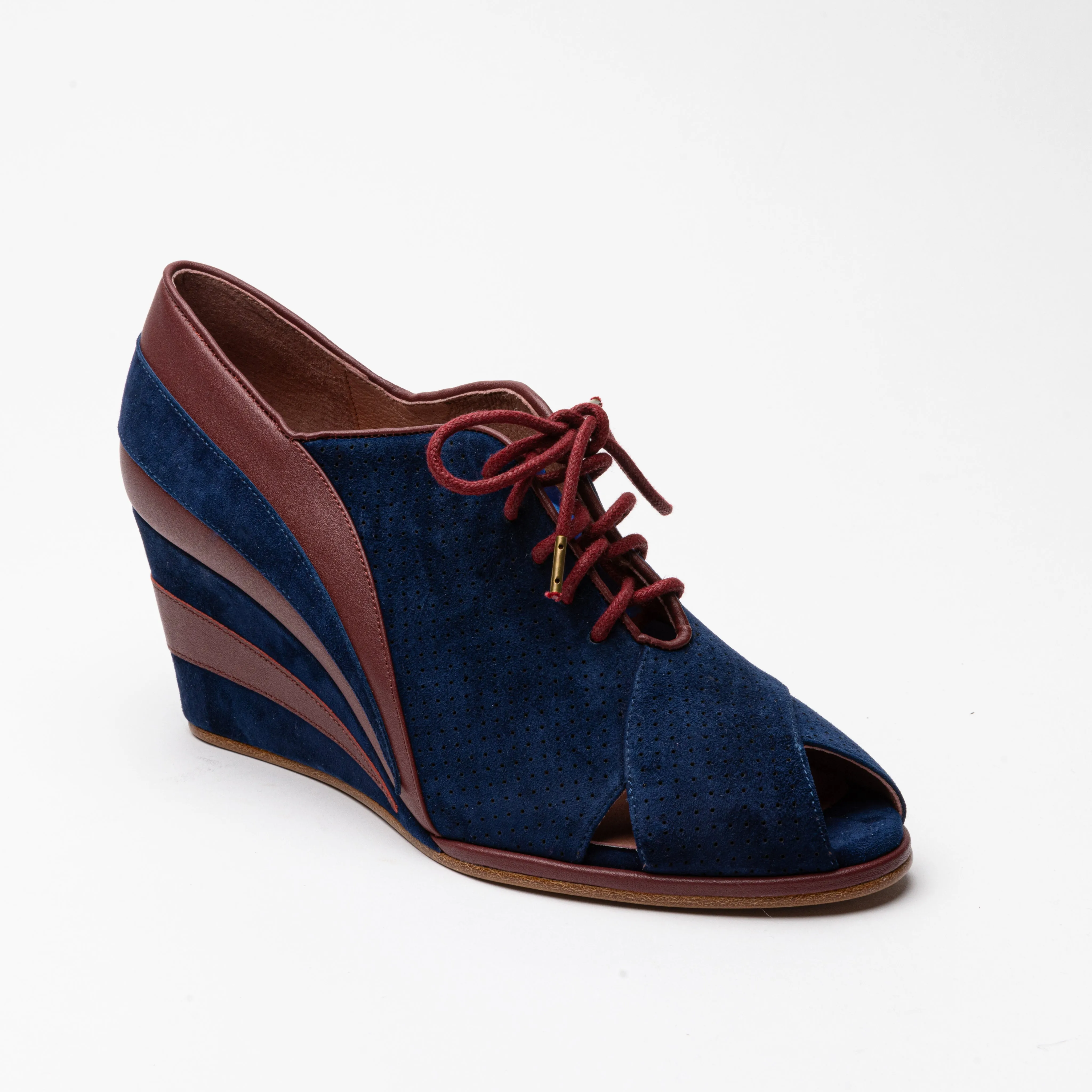 Esme Women's 1930s Wedges (Red/Blue)