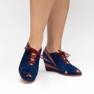 Esme Women's 1930s Wedges (Red/Blue)