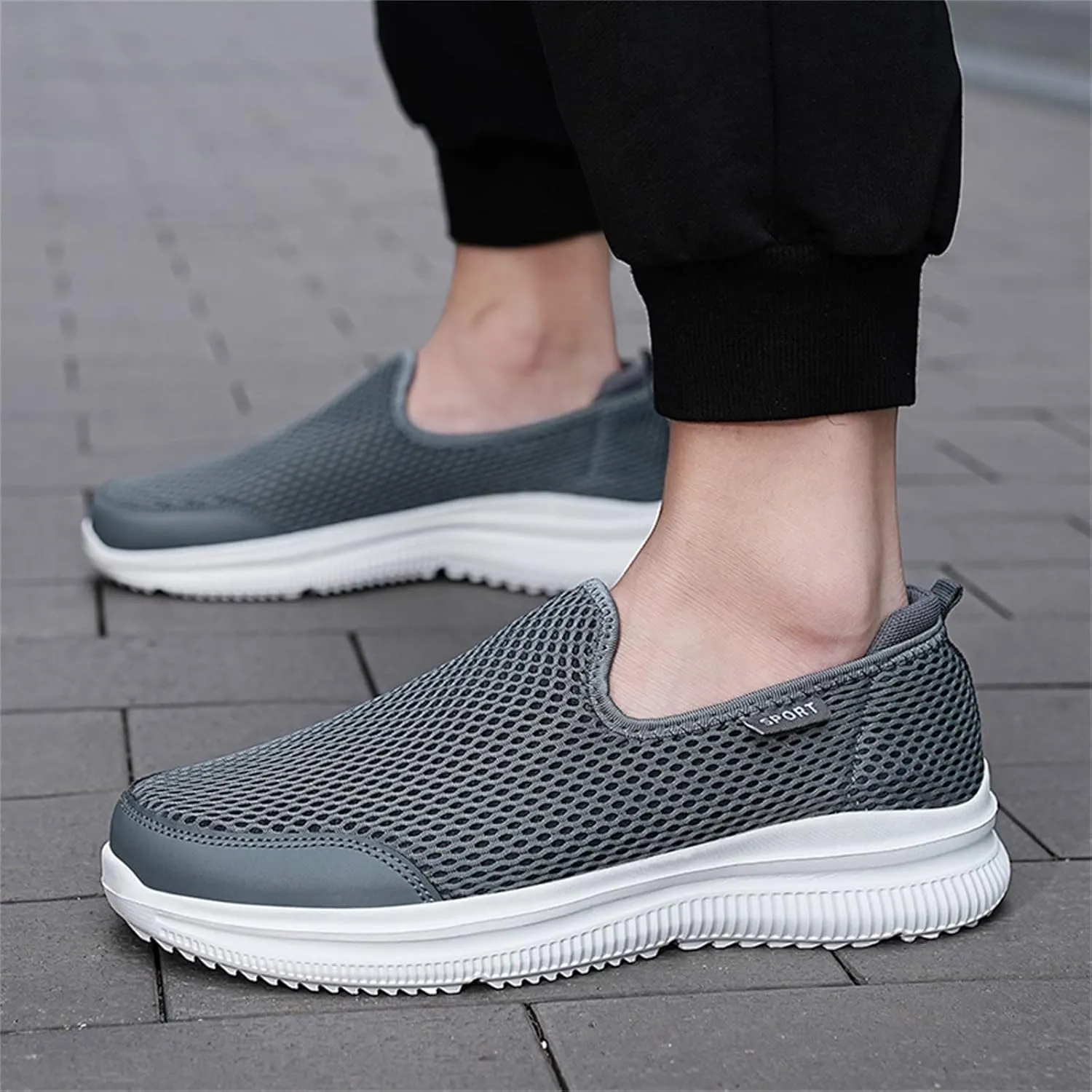 Fashion Sneakers Comfortable Fashion Summer Men Breathable Mesh Shallow Mouth Slip On Lightweight Casual Shoes