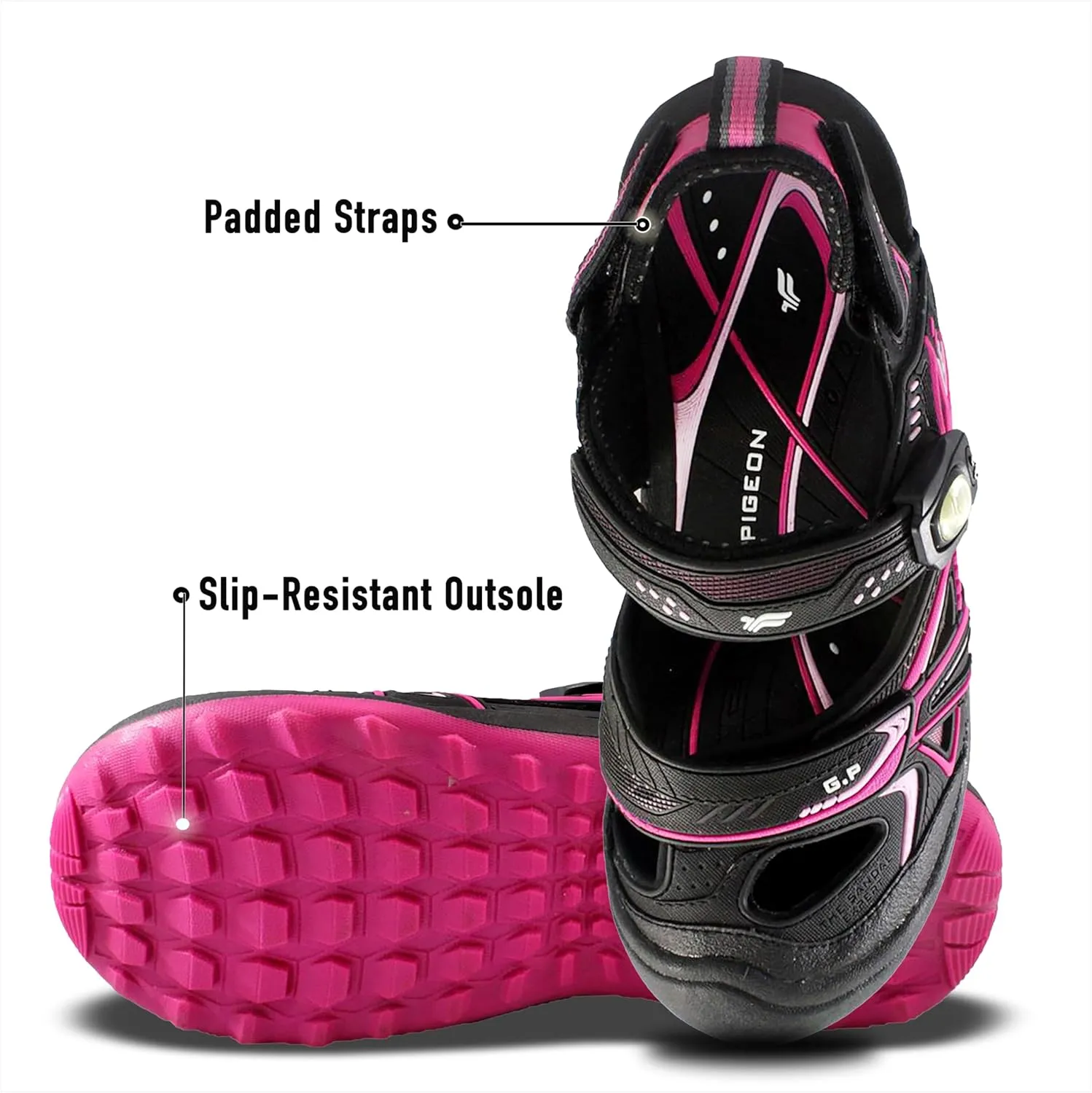 Gold Pigeon Shoes Toe Guard Unisex Outdoor Sandals, Easy Snap Lock Closure