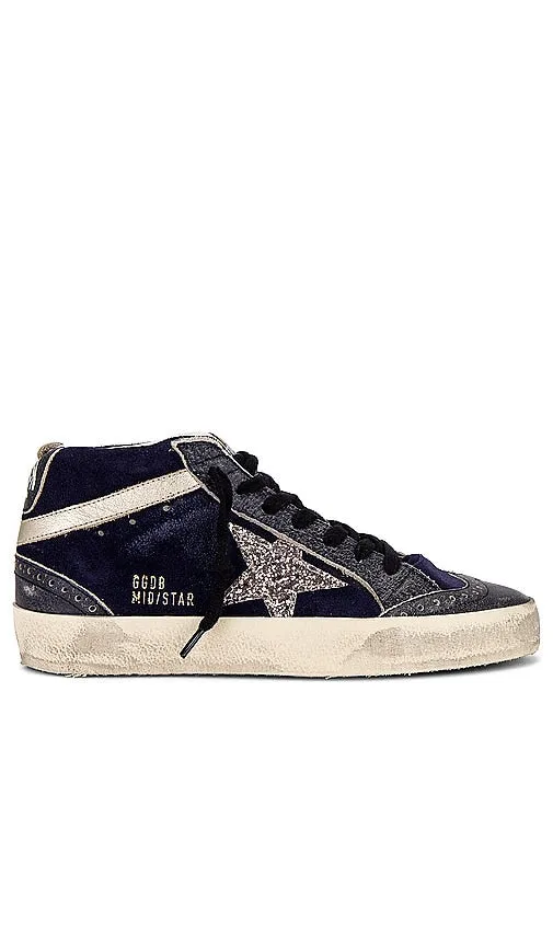 Golden Goose Mid Star Sneaker in Navy