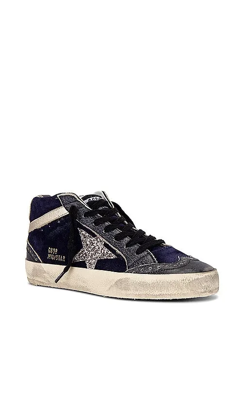 Golden Goose Mid Star Sneaker in Navy