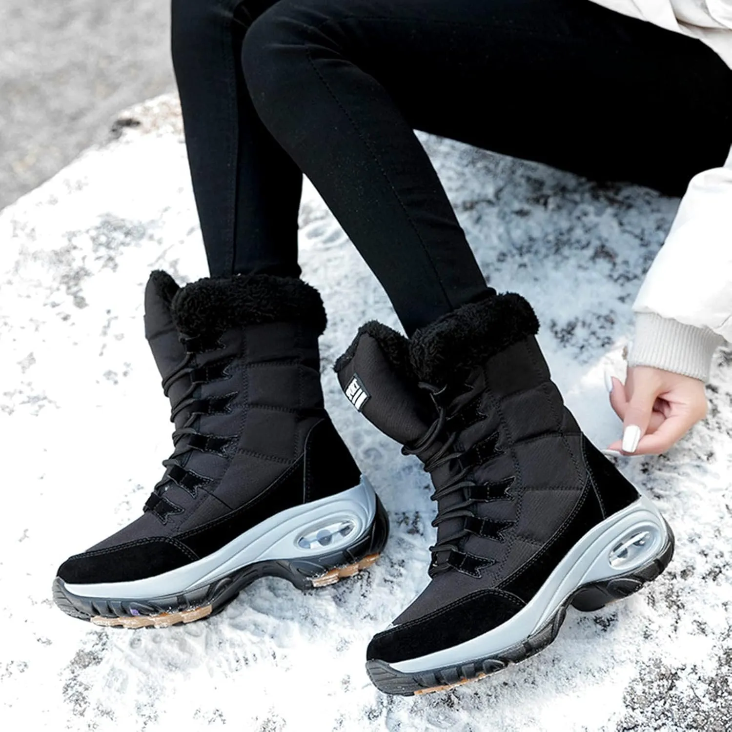 Hiking Boots for Men, Waterproof Boots Lightweight Warm Boots Lightweight Hiking Boot Womens Winter Shoes