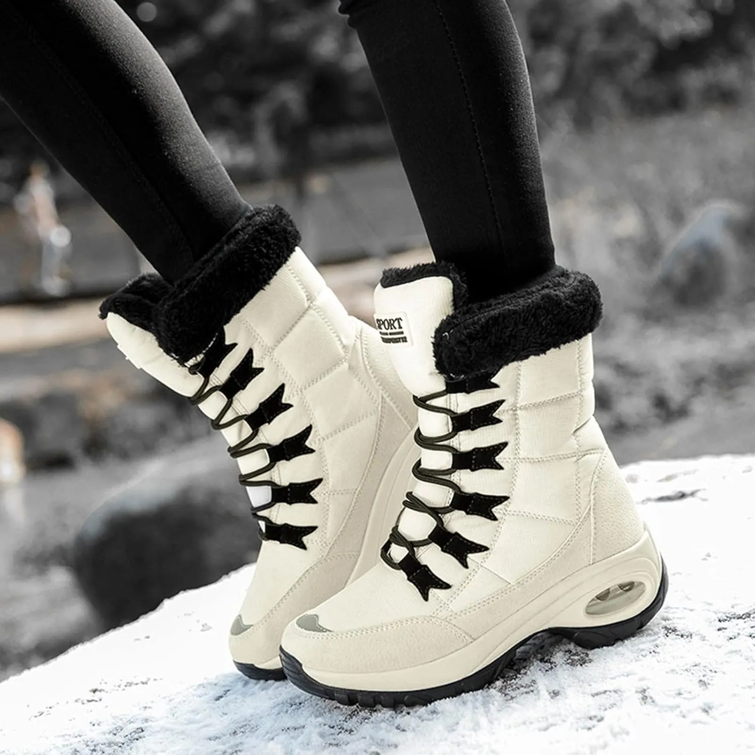 Hiking Boots for Men, Waterproof Boots Lightweight Warm Boots Lightweight Hiking Boot Womens Winter Shoes