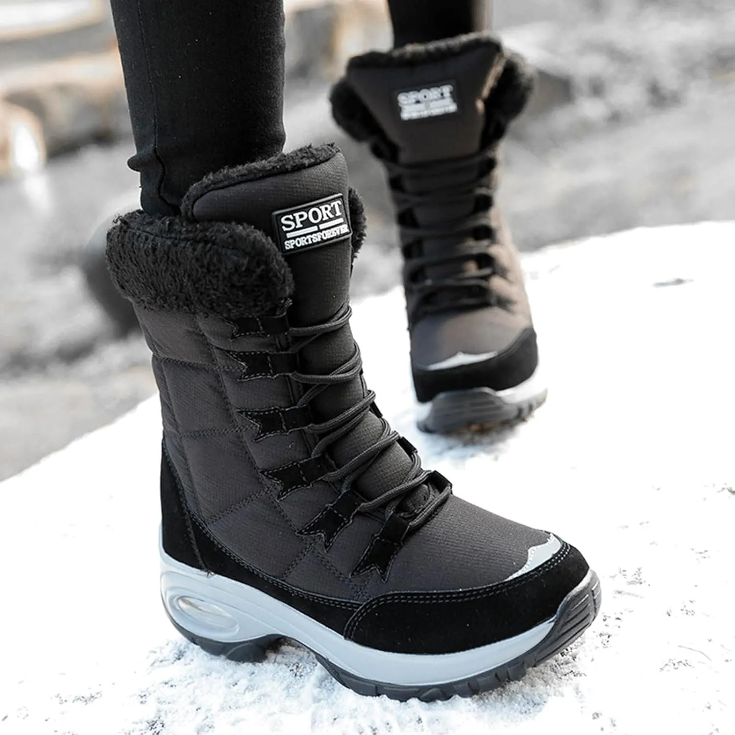 Hiking Boots for Men, Waterproof Boots Lightweight Warm Boots Lightweight Hiking Boot Womens Winter Shoes