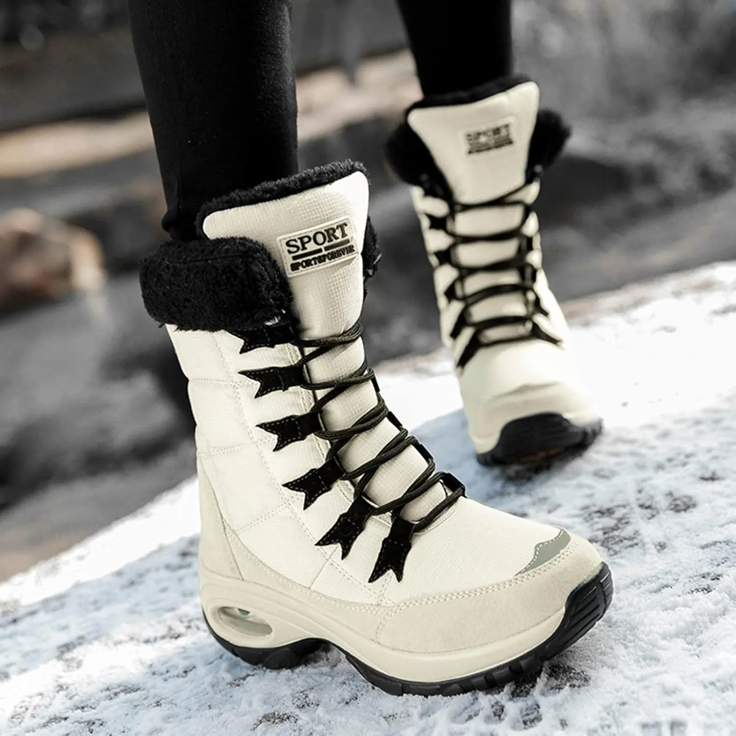Hiking Boots for Men, Waterproof Boots Lightweight Warm Boots Lightweight Hiking Boot Womens Winter Shoes