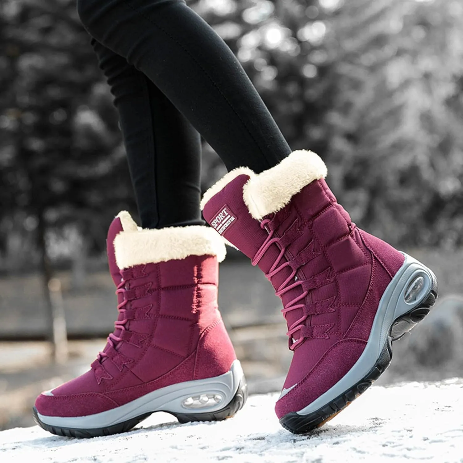 Hiking Boots for Men, Waterproof Boots Lightweight Warm Boots Lightweight Hiking Boot Womens Winter Shoes