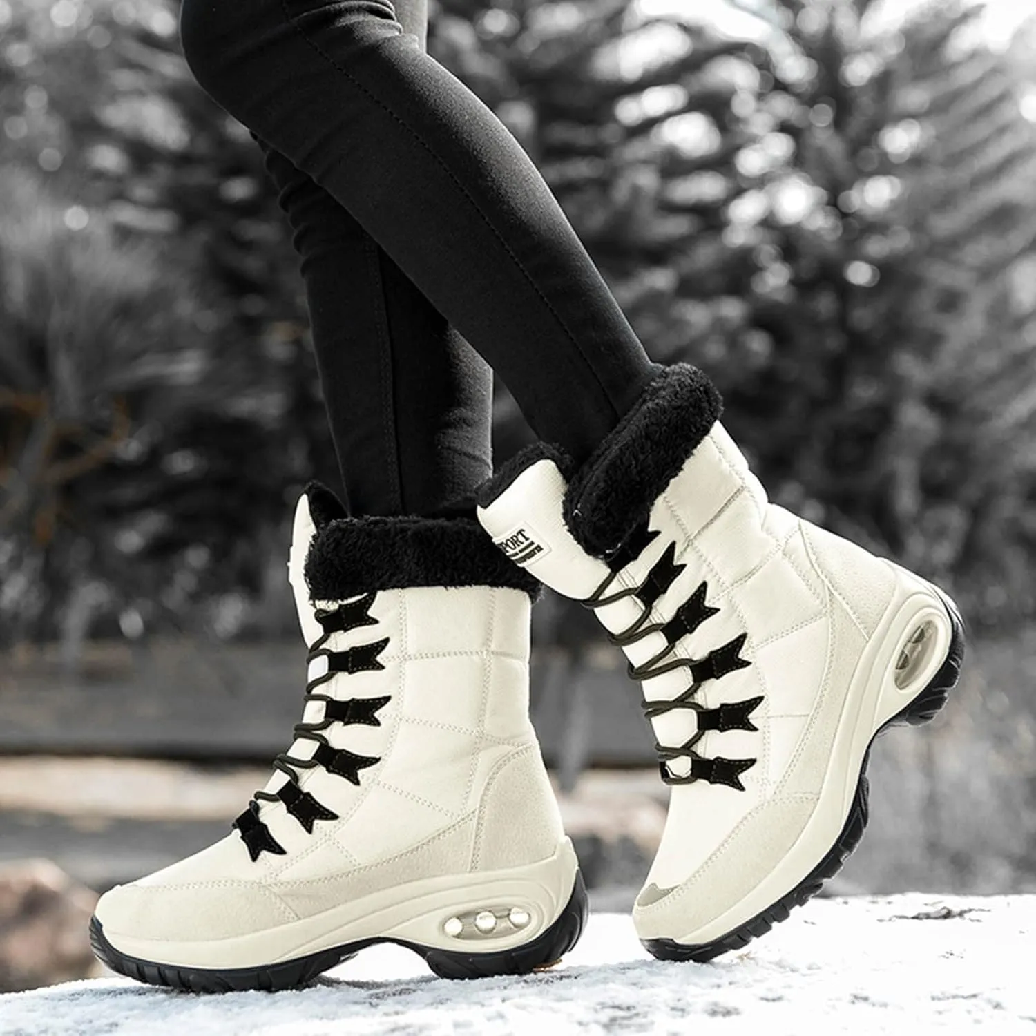 Hiking Boots for Men, Waterproof Boots Lightweight Warm Boots Lightweight Hiking Boot Womens Winter Shoes