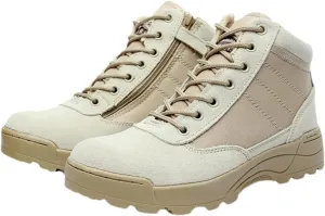 Hiking Work Boots,Breathable Desert Boots,with Side Zipper, Waterproof Hiking Work Boots,Low Cut Training Boots,for Outdoor Hiking, Rock Climbing, Hunting and Other Activity