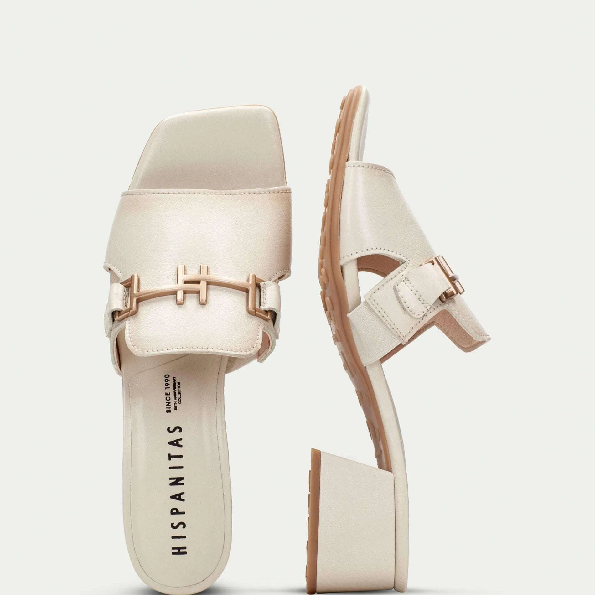 Hispanitas Off White Block Heel Mule| HV254069L
