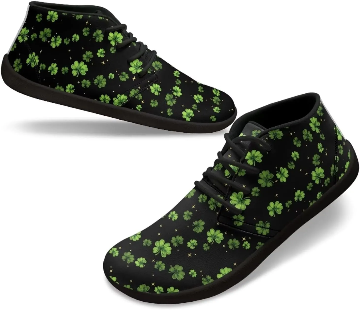 Howilath St. Patrick's Day Barefoot Running Shoes Men Extra Width Running Shoes Trail Running Sneakers for Walking Hiking