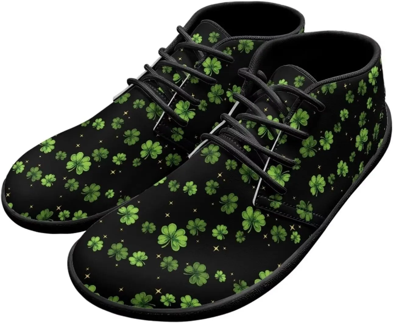 Howilath St. Patrick's Day Barefoot Running Shoes Men Extra Width Running Shoes Trail Running Sneakers for Walking Hiking