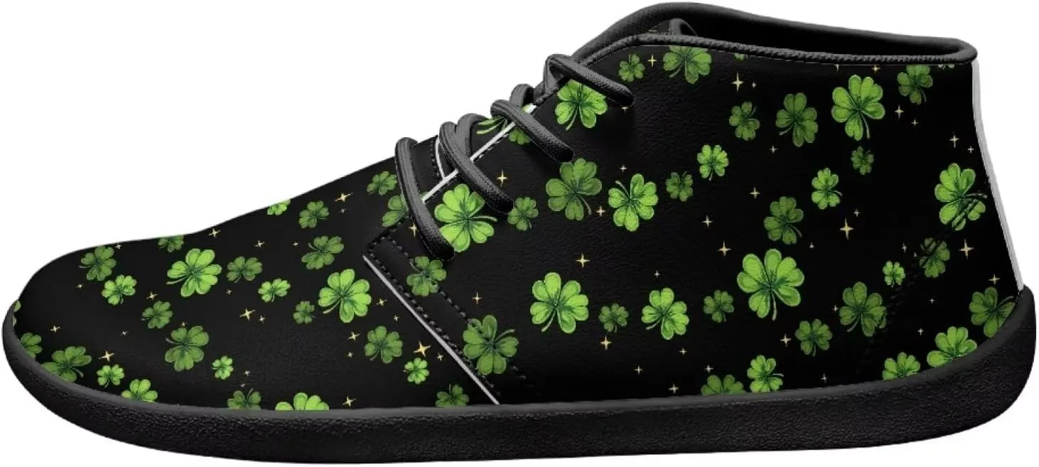 Howilath St. Patrick's Day Barefoot Running Shoes Men Extra Width Running Shoes Trail Running Sneakers for Walking Hiking