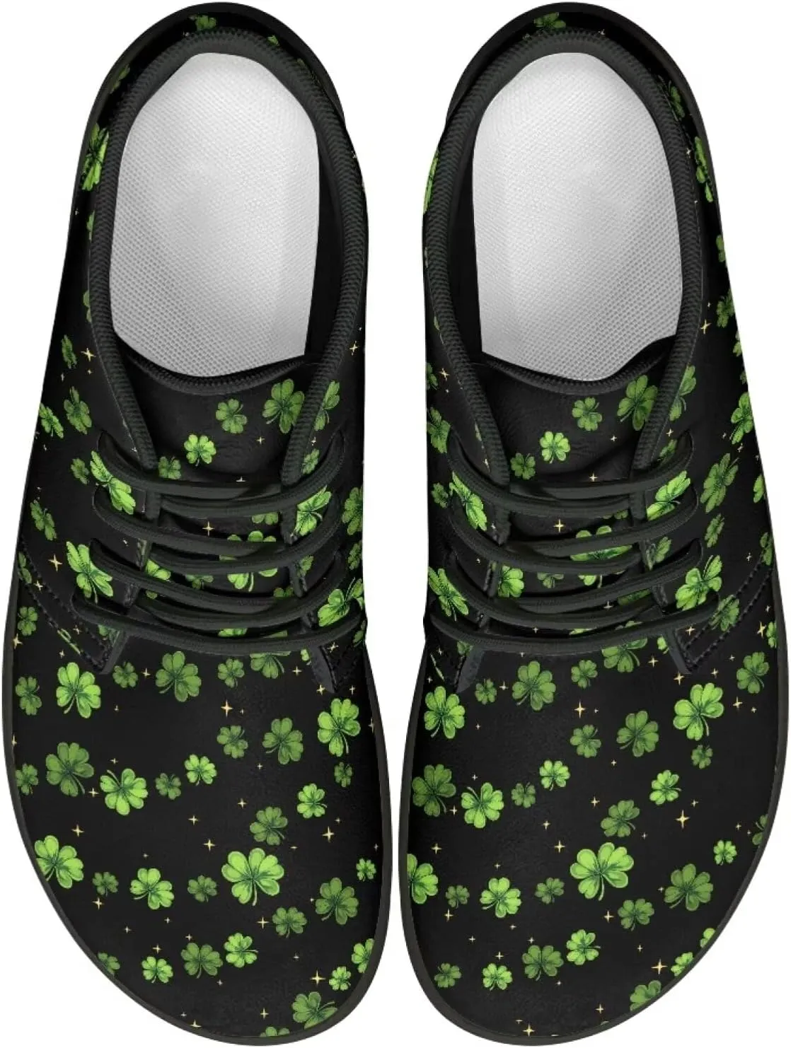 Howilath St. Patrick's Day Barefoot Running Shoes Men Extra Width Running Shoes Trail Running Sneakers for Walking Hiking