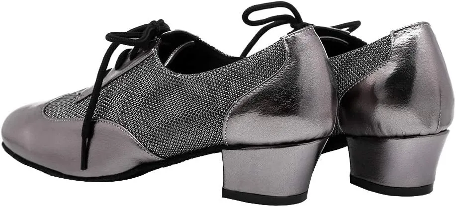 HROYL Women's Lace-up Latin Salsa Tango Practice Performance Ballroom Teacher Dance Shoes,YCL319