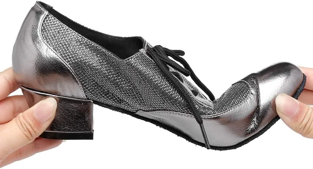 HROYL Women's Lace-up Latin Salsa Tango Practice Performance Ballroom Teacher Dance Shoes,YCL319
