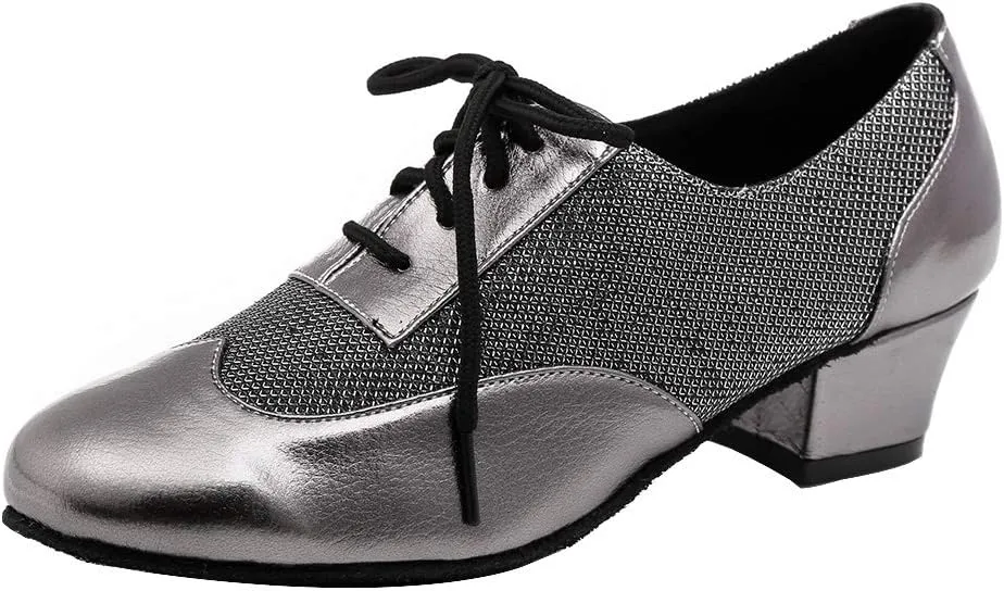 HROYL Women's Lace-up Latin Salsa Tango Practice Performance Ballroom Teacher Dance Shoes,YCL319