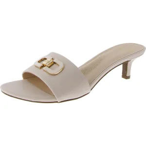 Jones New York Womens Kalsin Faux Leather Kitten Heel Slide Sandals