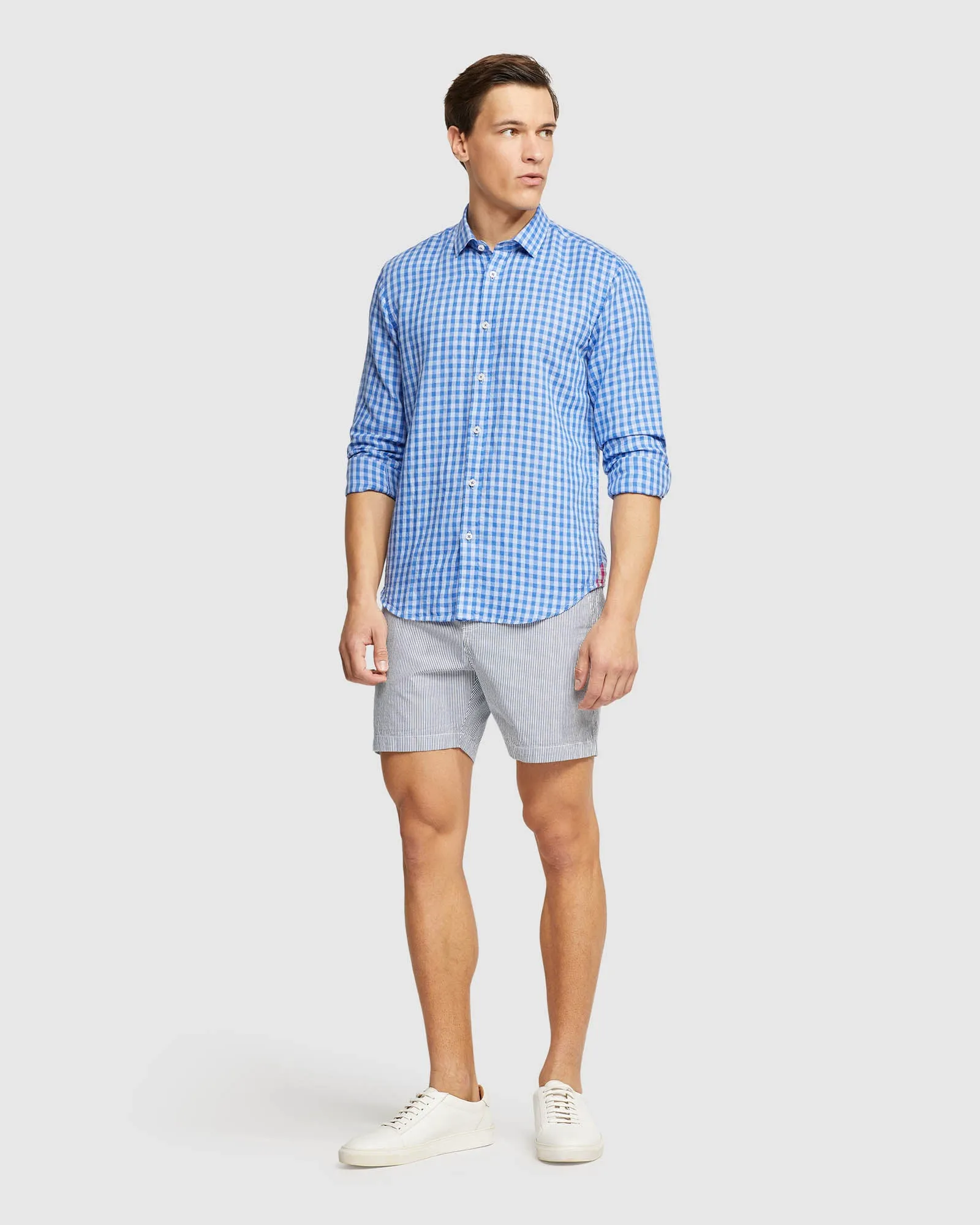 Kenton Linen Blend Checked Shirt