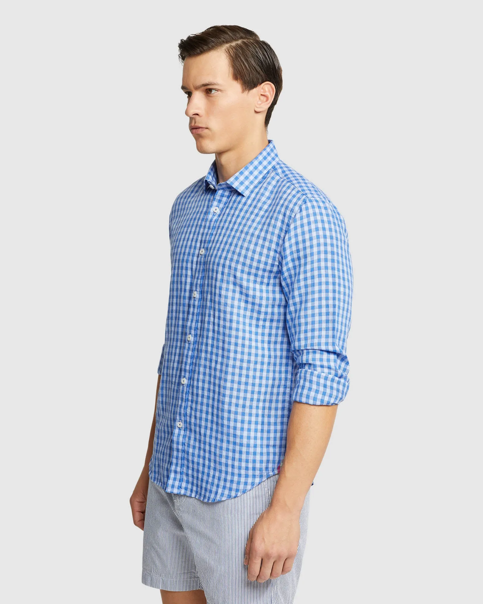 Kenton Linen Blend Checked Shirt