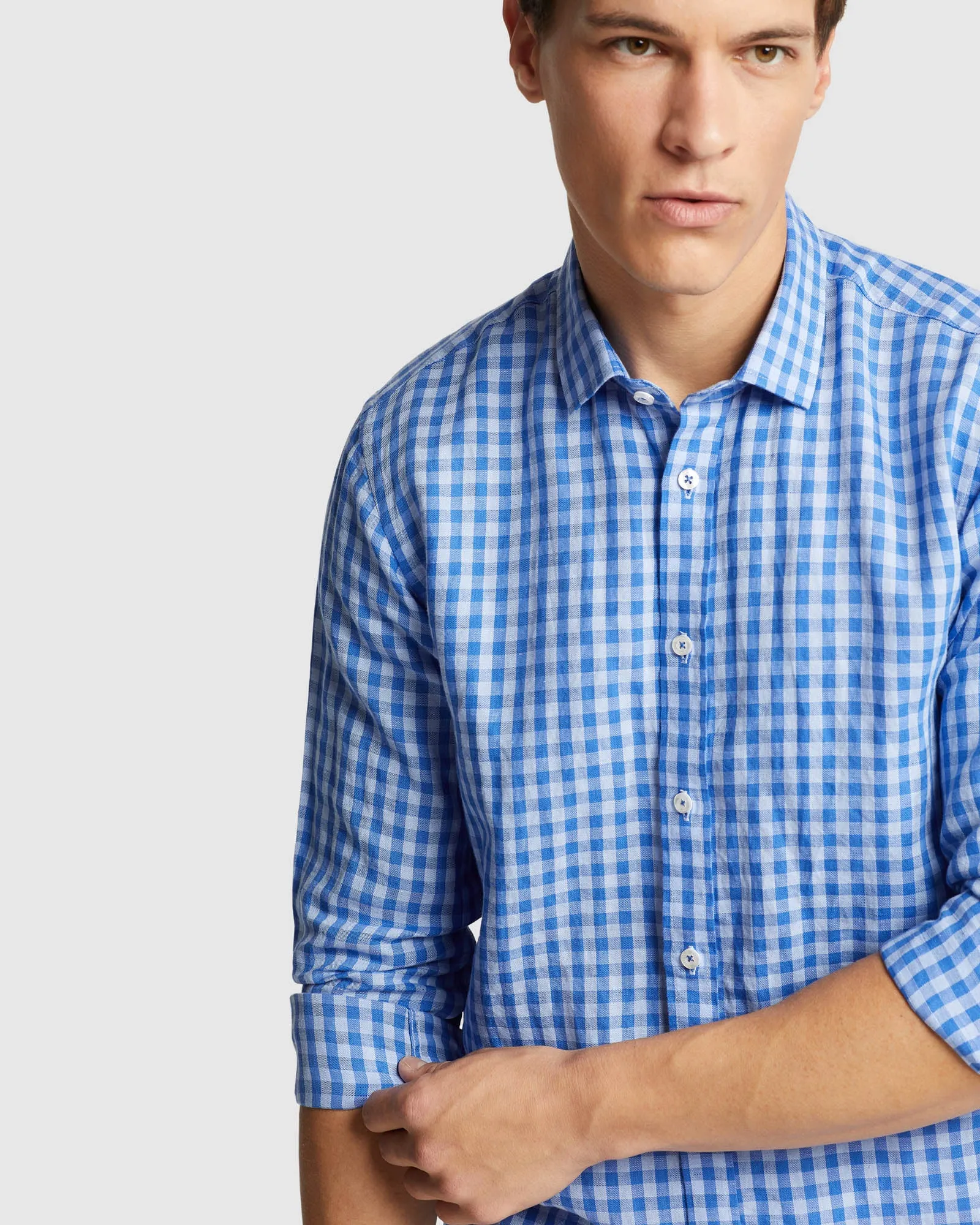 Kenton Linen Blend Checked Shirt