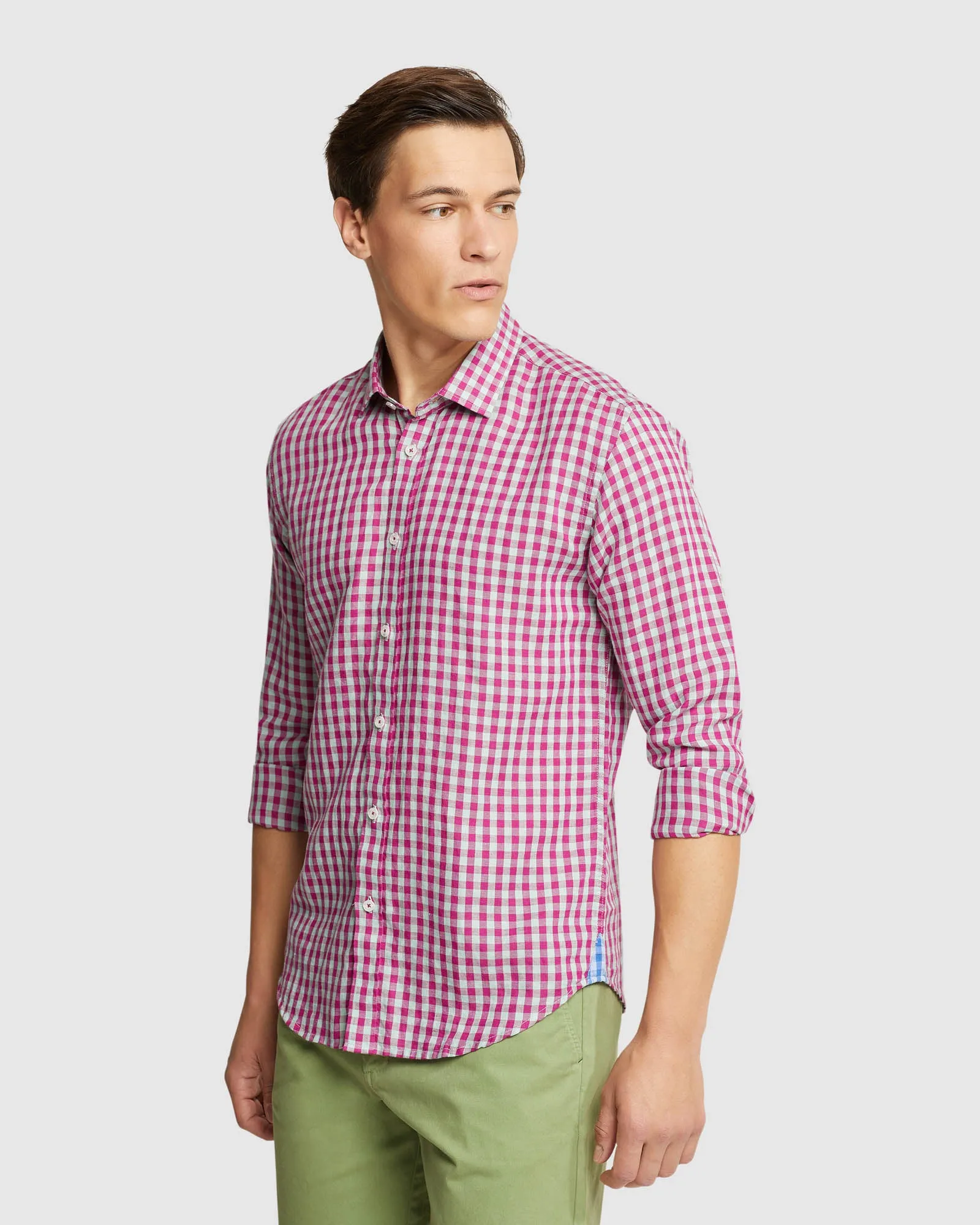 Kenton Linen Blend Checked Shirt