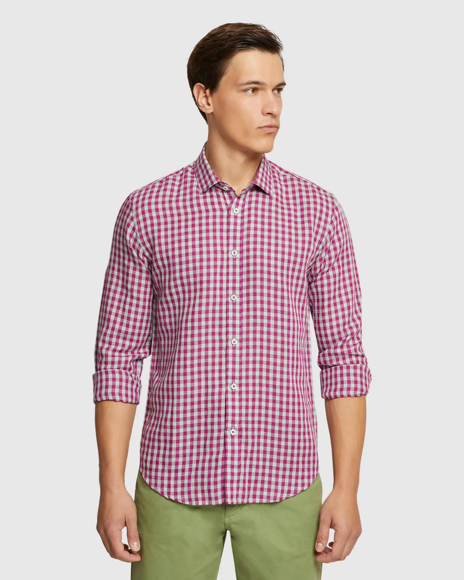 Kenton Linen Blend Checked Shirt