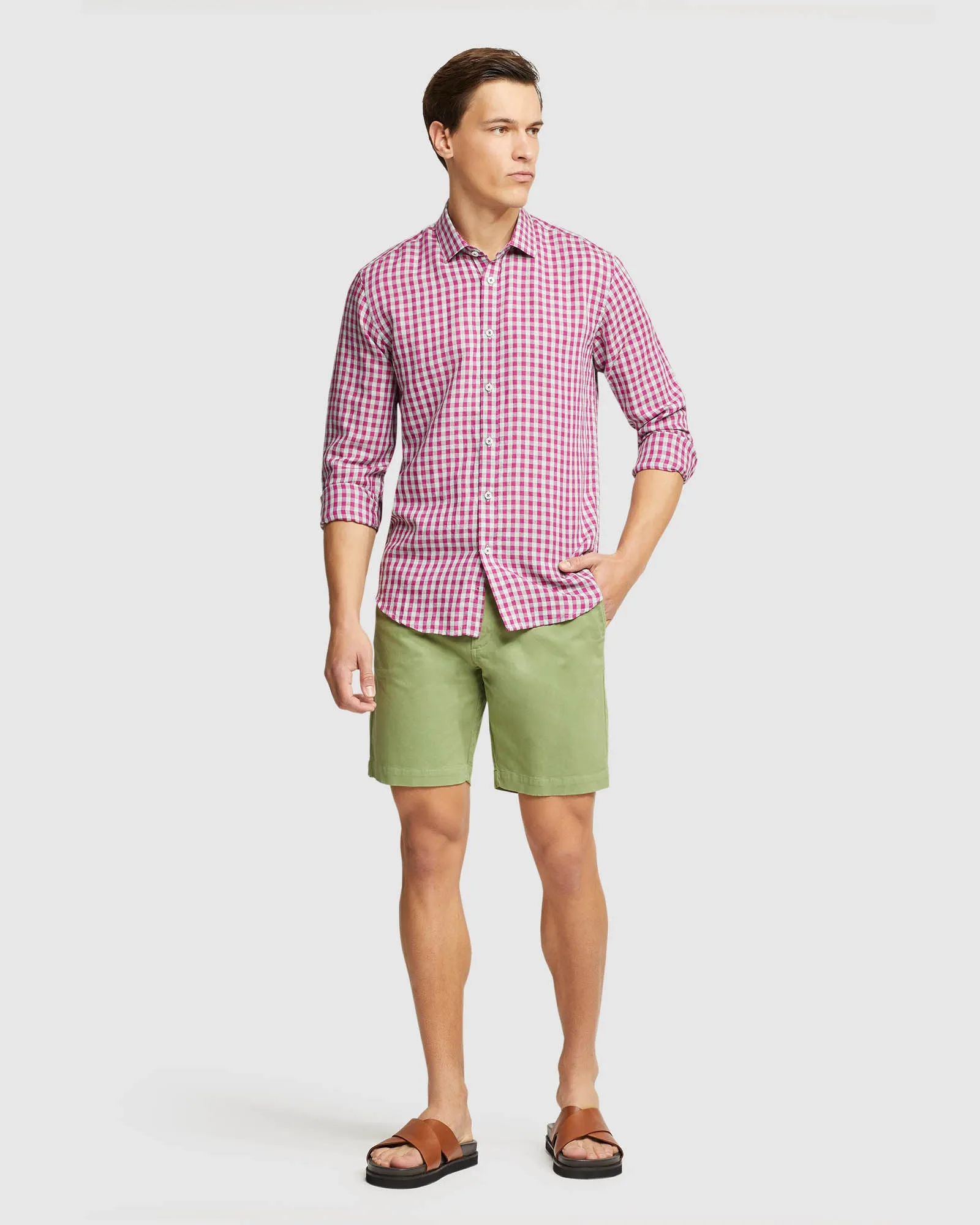 Kenton Linen Blend Checked Shirt