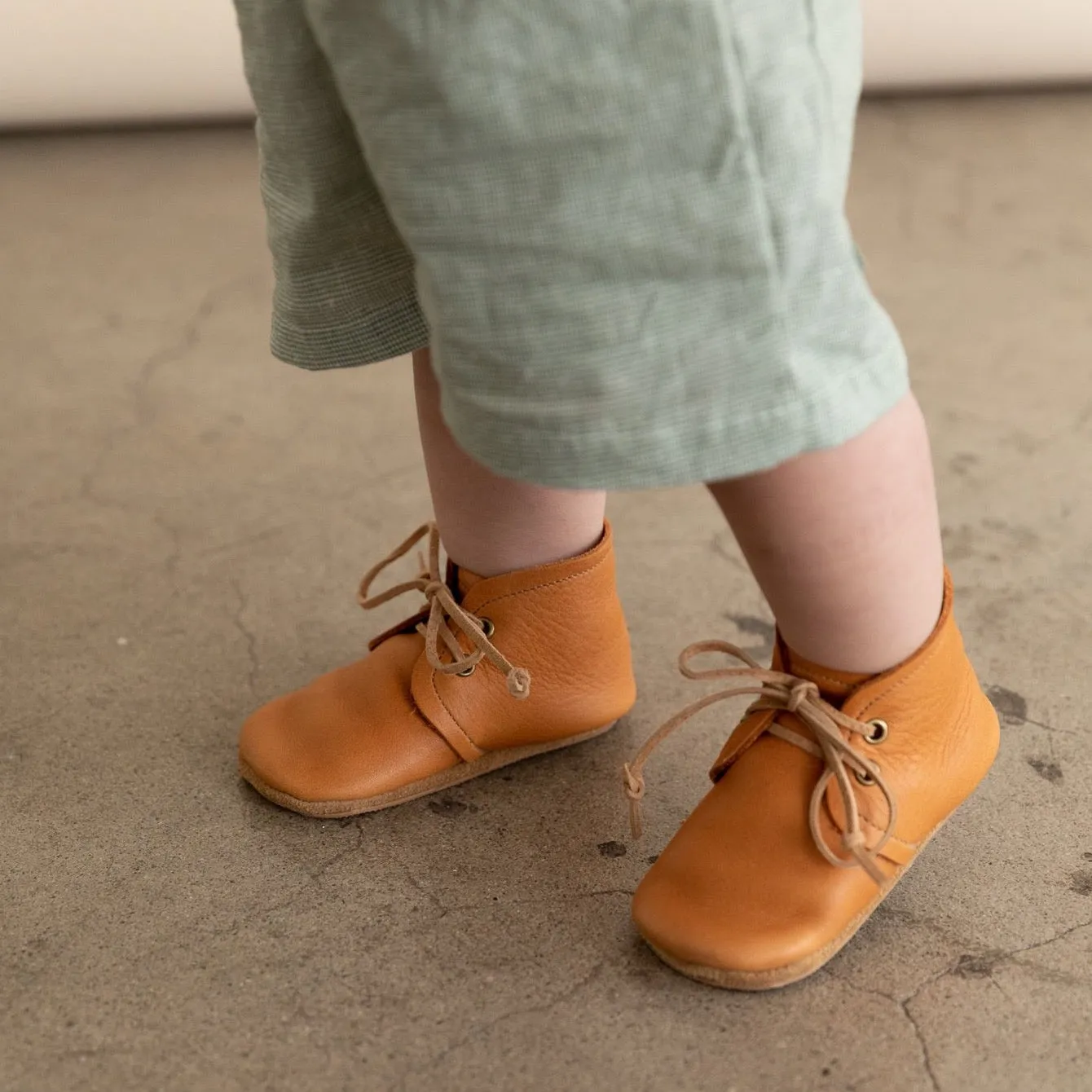 Leather Baby Boots in Ginger