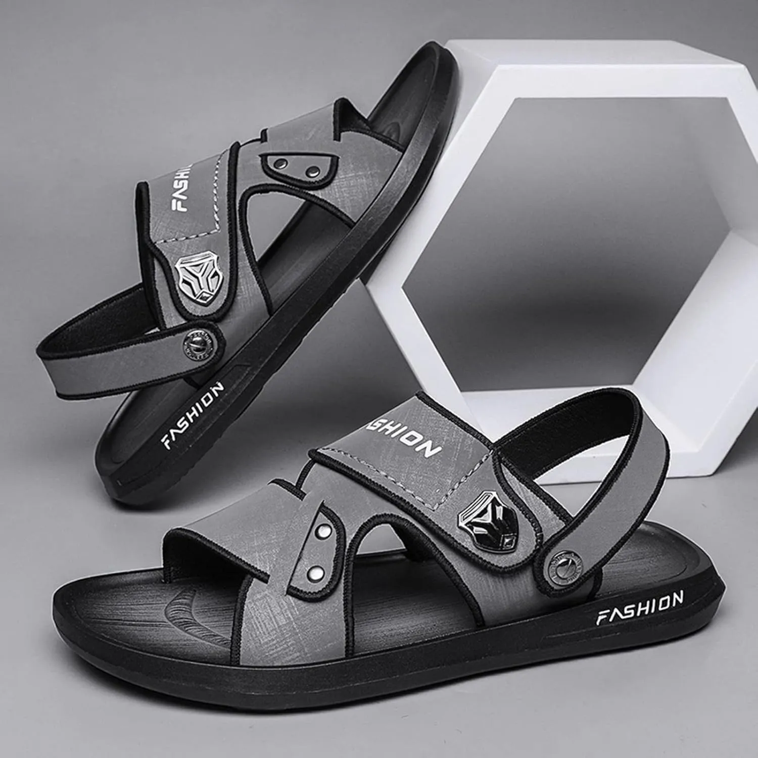 Men Flat Sandals Beach Wear Fashionable Open Toe Comfortable Casual Outdoor Sandals Lightweight Walking Summer Fisherman Shoe