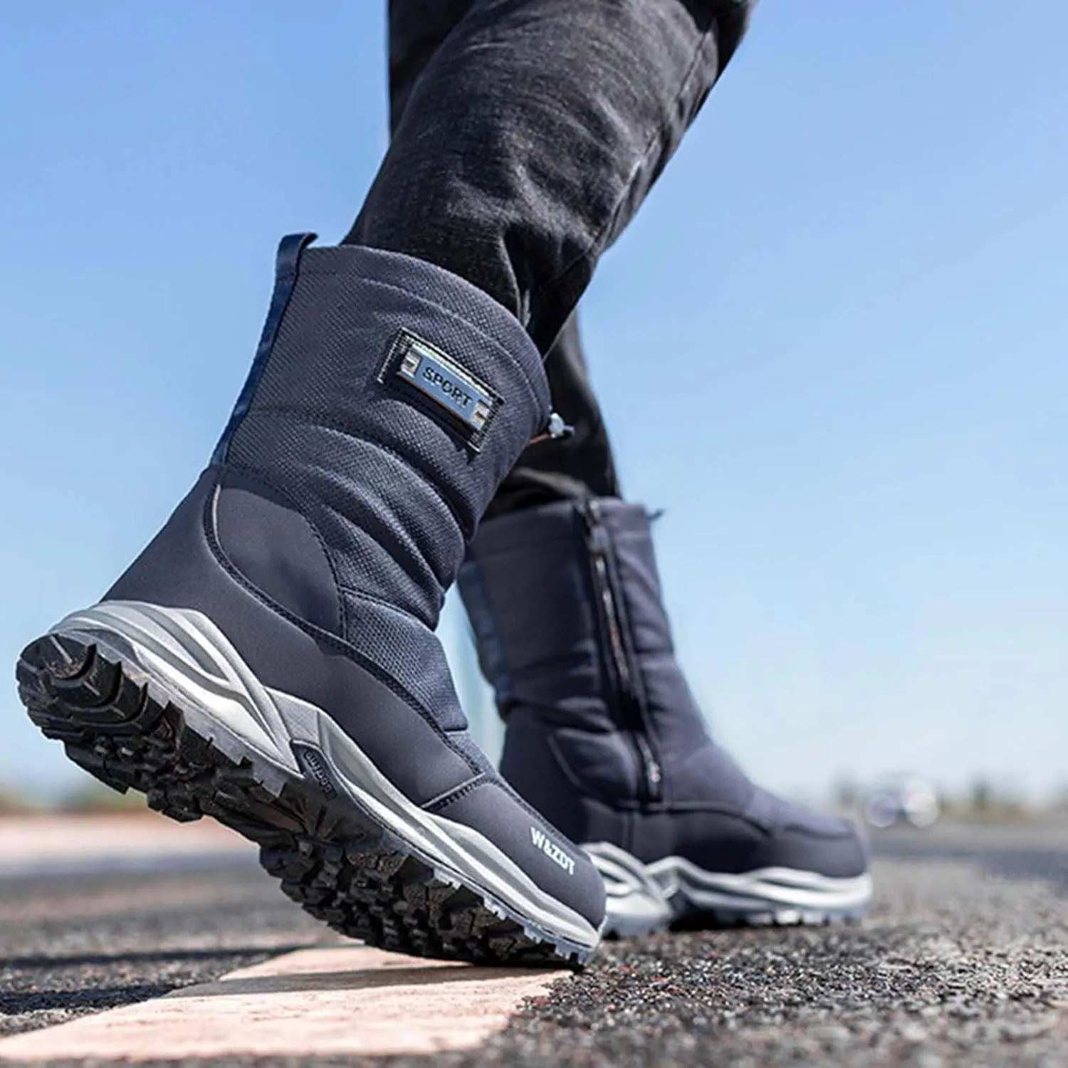 Men Work Boots Soft Toe Hiking Sneakers with Warm Fur Lining Safety Shoes for Women Comfortable Waterproof Outdoor Shoes Lightweight Anti Slip Hike Grounded Footwear