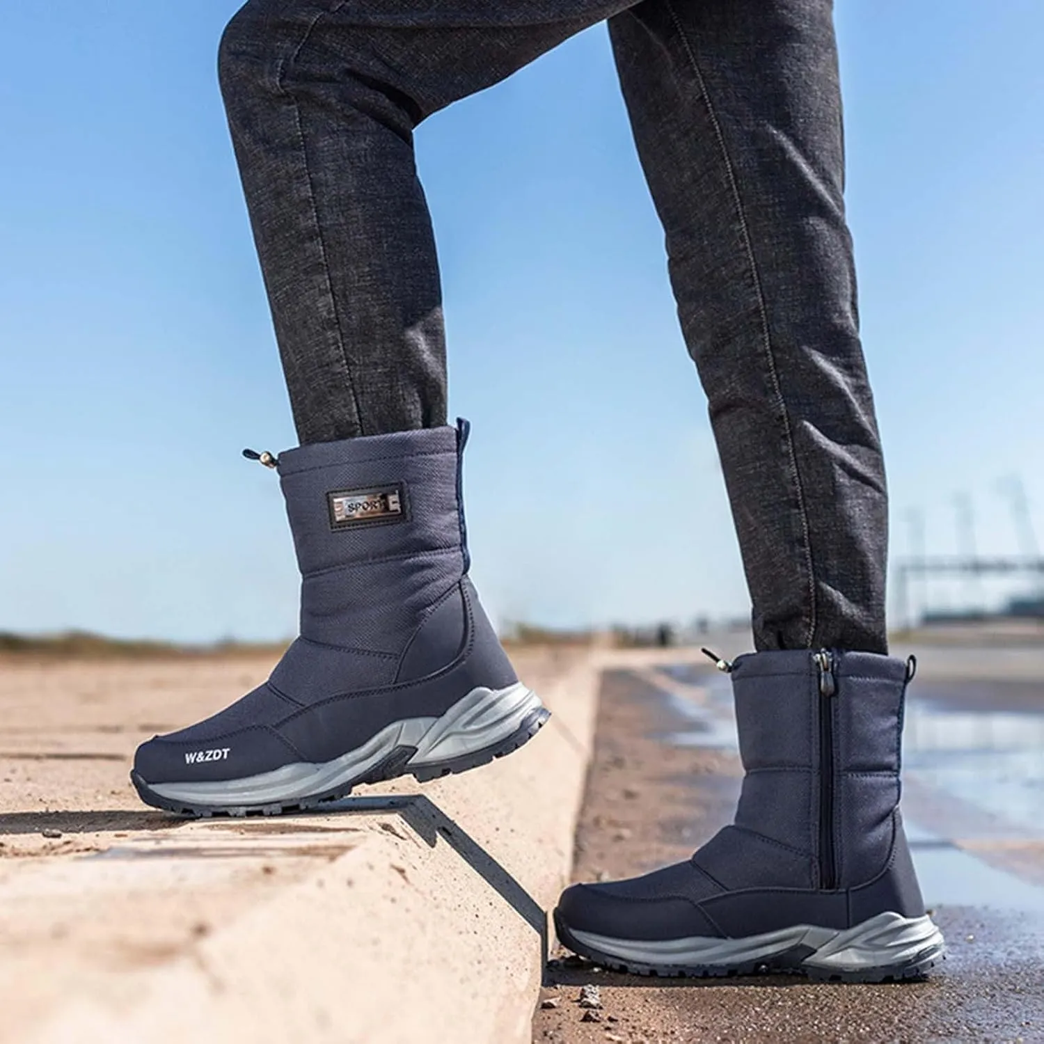 Men Work Boots Soft Toe Hiking Sneakers with Warm Fur Lining Safety Shoes for Women Comfortable Waterproof Outdoor Shoes Lightweight Anti Slip Hike Grounded Footwear