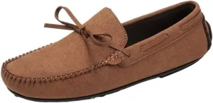 Mens Loafers Driving Shoes Slip On Suede Moccasins Comfortable Flexible Lightweight Prom Party Casual Shoes Round Toe