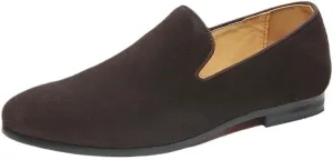 Men's Loafers - Lightweight Nubuck Leather Slip-Ons with Pointed Toe, Flexible Flat Heel, Casual & Party Wear, Comfortable Smoking Loafers