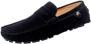 Men's Loafers Round Toe Suede Driving Shoes ?C Comfortable Loafers with Flat Heel, Flexible Slip-On Casual & Fashionable