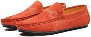 Men's Loafers Round Toe Suede Vamp Driving Loafers Flat Heel Lightweight Anti-Slip Party Slip-ons