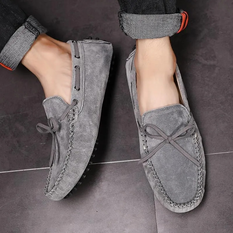 Men's Loafers Shoes Round Toe Solid Color Suede Vamp Boat Driving Loafers Comfortable Slip Resistant Lightweight Fashion Slip-ons