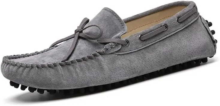 Men's Loafers Shoes Round Toe Solid Color Suede Vamp Boat Driving Loafers Comfortable Slip Resistant Lightweight Fashion Slip-ons