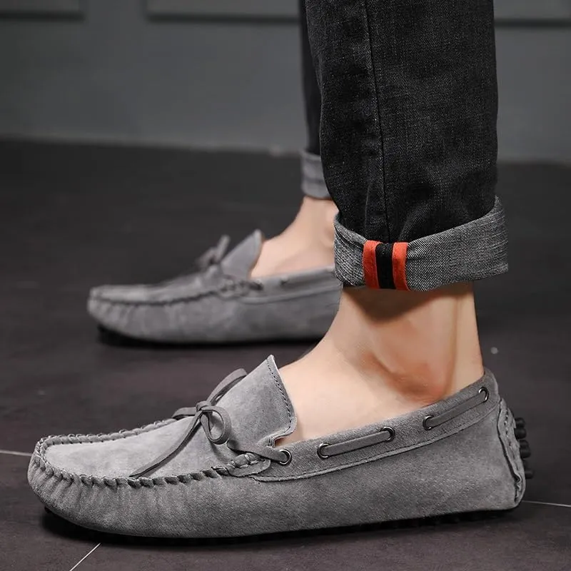 Men's Loafers Shoes Round Toe Solid Color Suede Vamp Boat Driving Loafers Comfortable Slip Resistant Lightweight Fashion Slip-ons