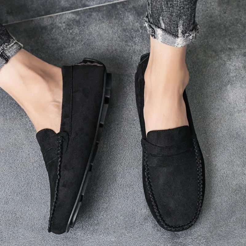 Men's Loafers Shoes Round Toe Suede Vamp Penny Driving Loafers Resistant Comfortable Anti-Slip Classic Party Slip On
