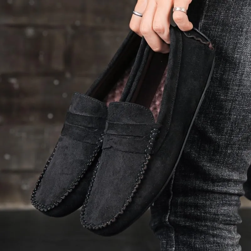 Men's Loafers Shoes Round Toe Suede Vamp Penny Driving Loafers Resistant Comfortable Anti-Slip Classic Party Slip On
