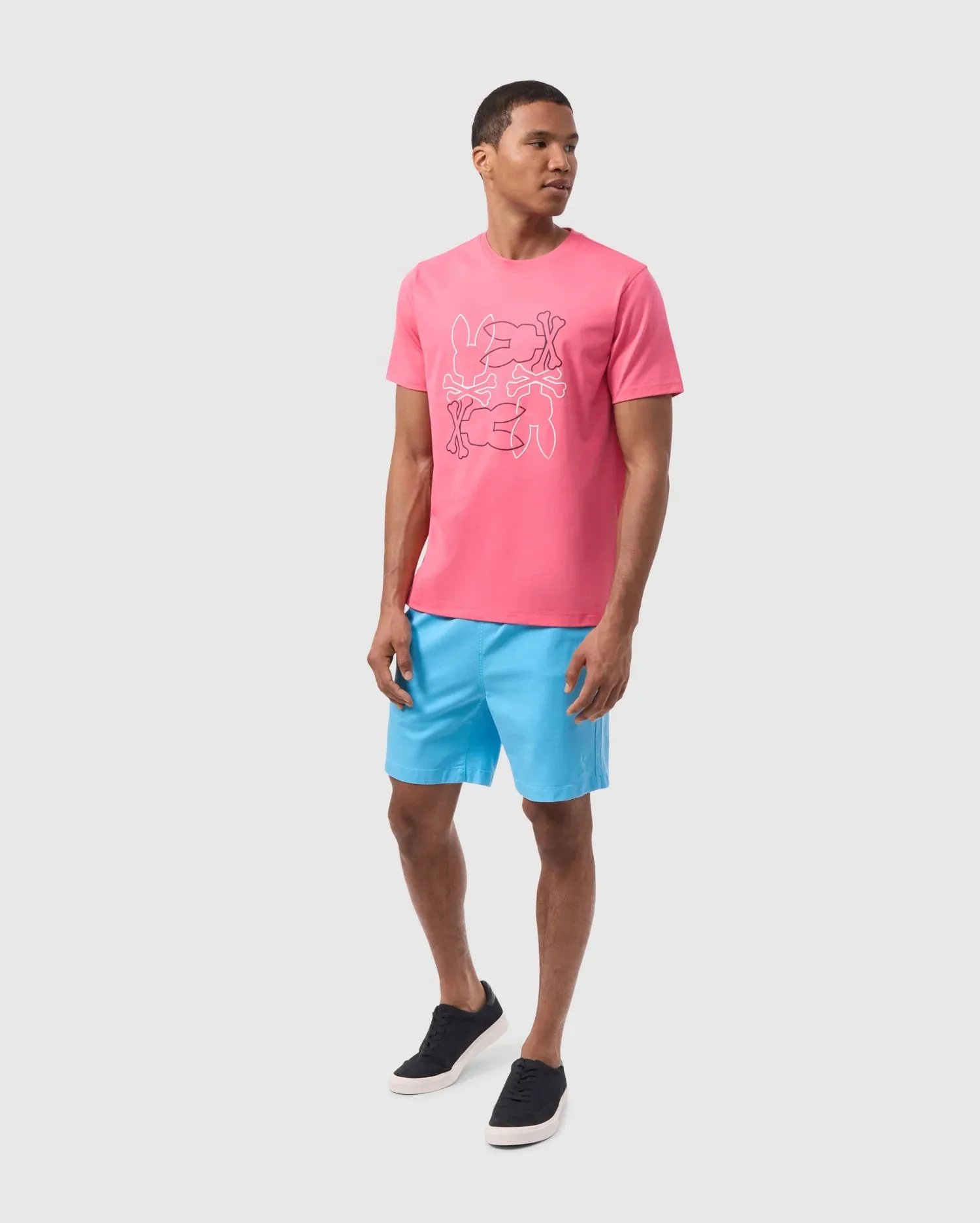 Men's Psycho Bunny Rodman Graphic Tee Black Camellia Rose