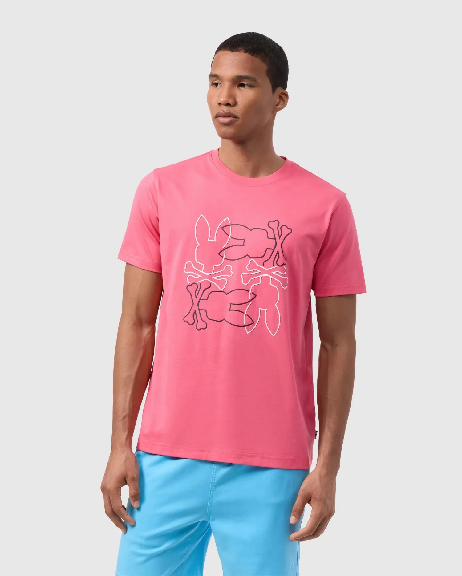 Men's Psycho Bunny Rodman Graphic Tee Black Camellia Rose
