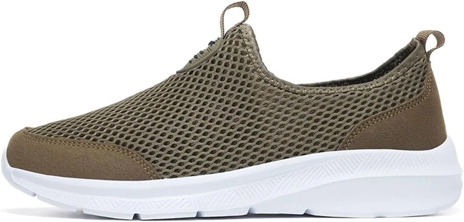 Mens Slip On Running Shoes Casual Breathable Mesh Walking Shoe Lightweight Comfortable Non Slip Sneakers for Men