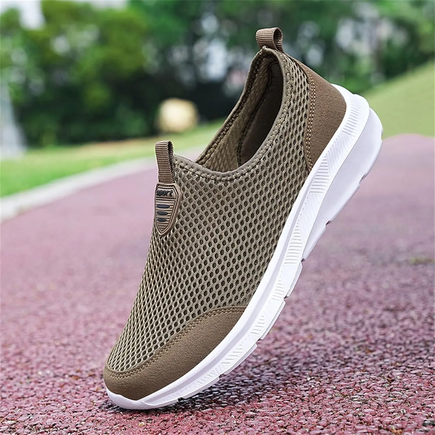 Mens Slip On Running Shoes Casual Breathable Mesh Walking Shoe Lightweight Comfortable Non Slip Sneakers for Men