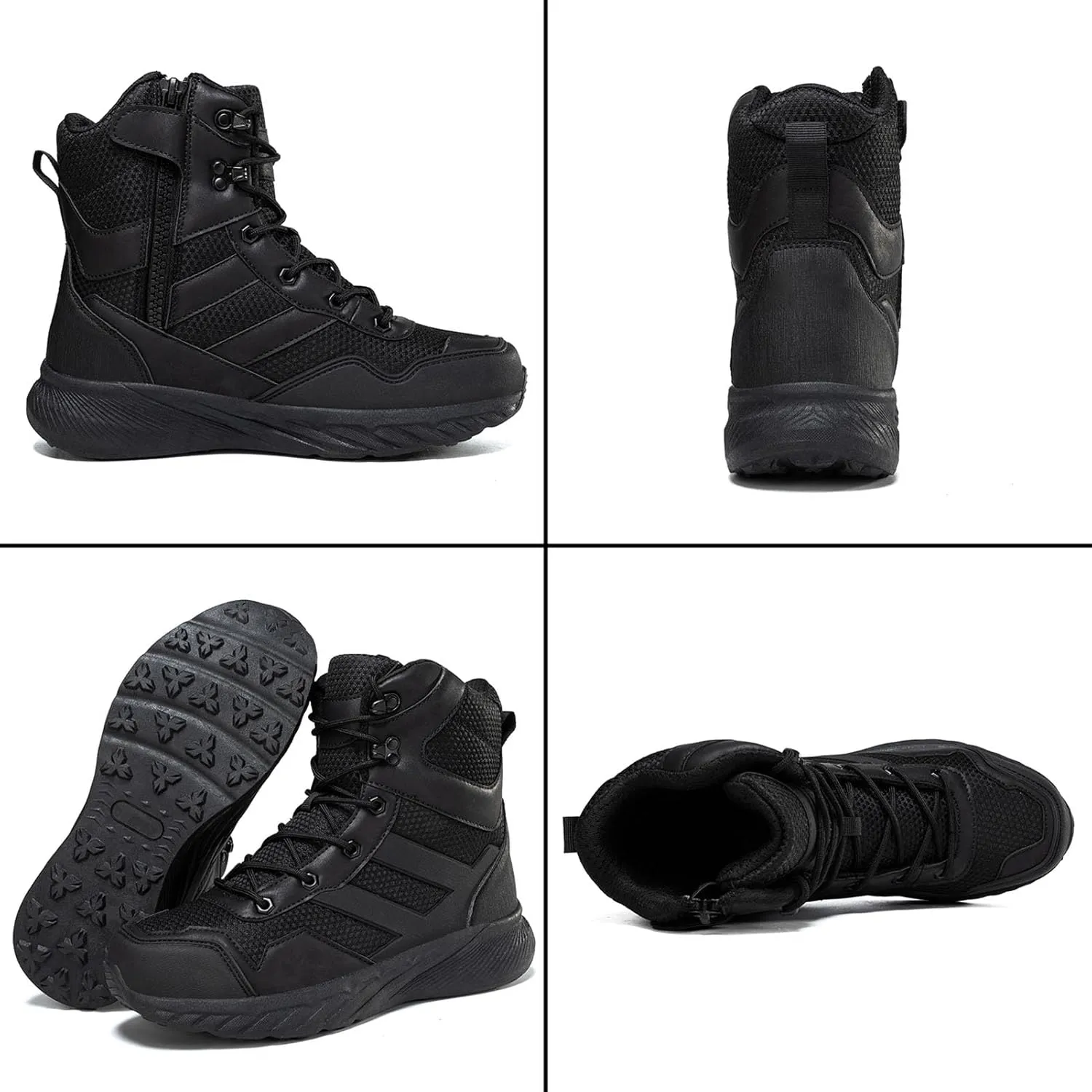 Men's Tactical Military Boots with Side Zipper | Waterproof, Non-Slip, and Lightweight, Perfect for Hiking, Camping, and Work