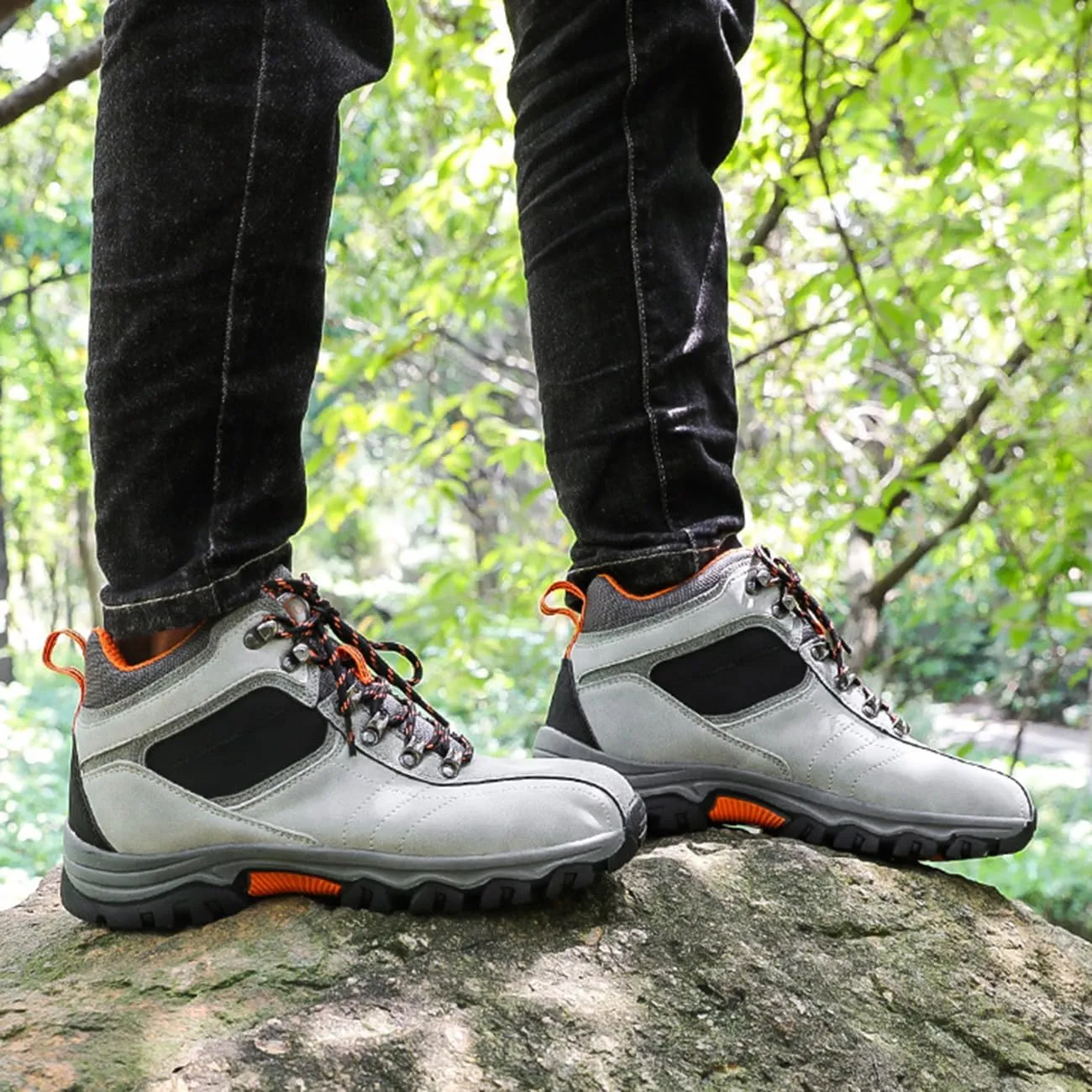 Men's Waterproof Hiking Boots High Top Trekking Hiking Shoes Outdoor Non-Slip Work Boots