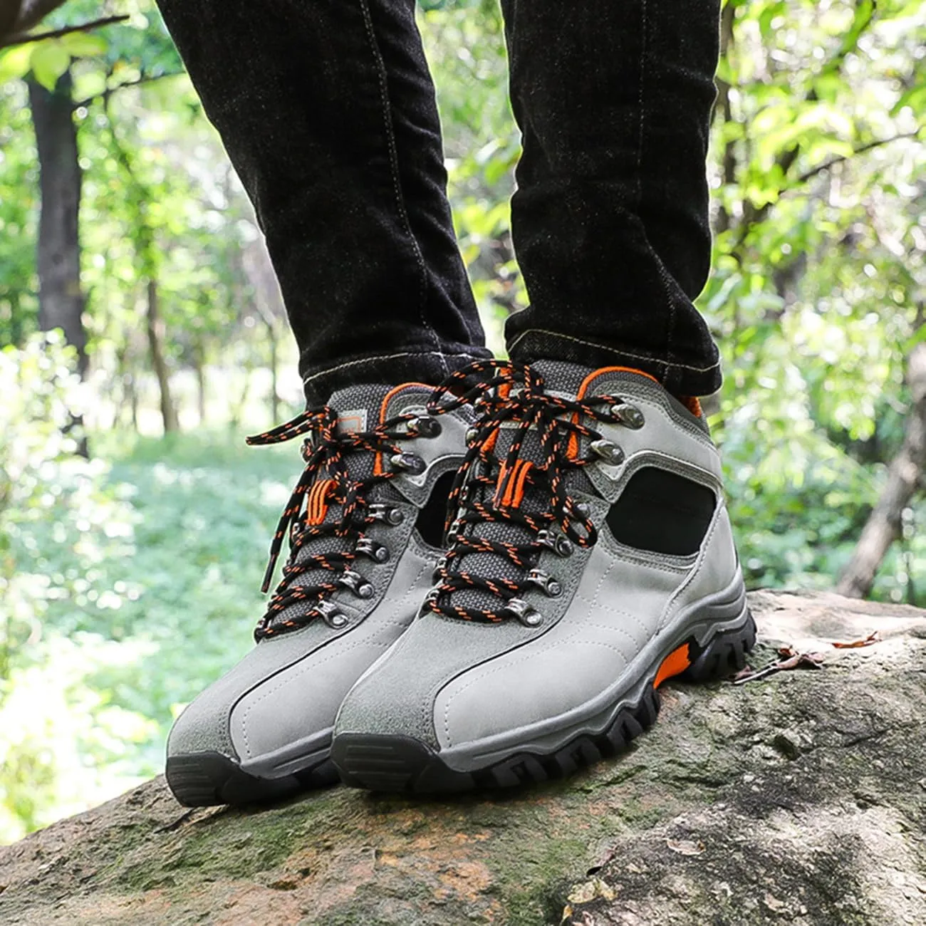 Men's Waterproof Hiking Boots High Top Trekking Hiking Shoes Outdoor Non-Slip Work Boots