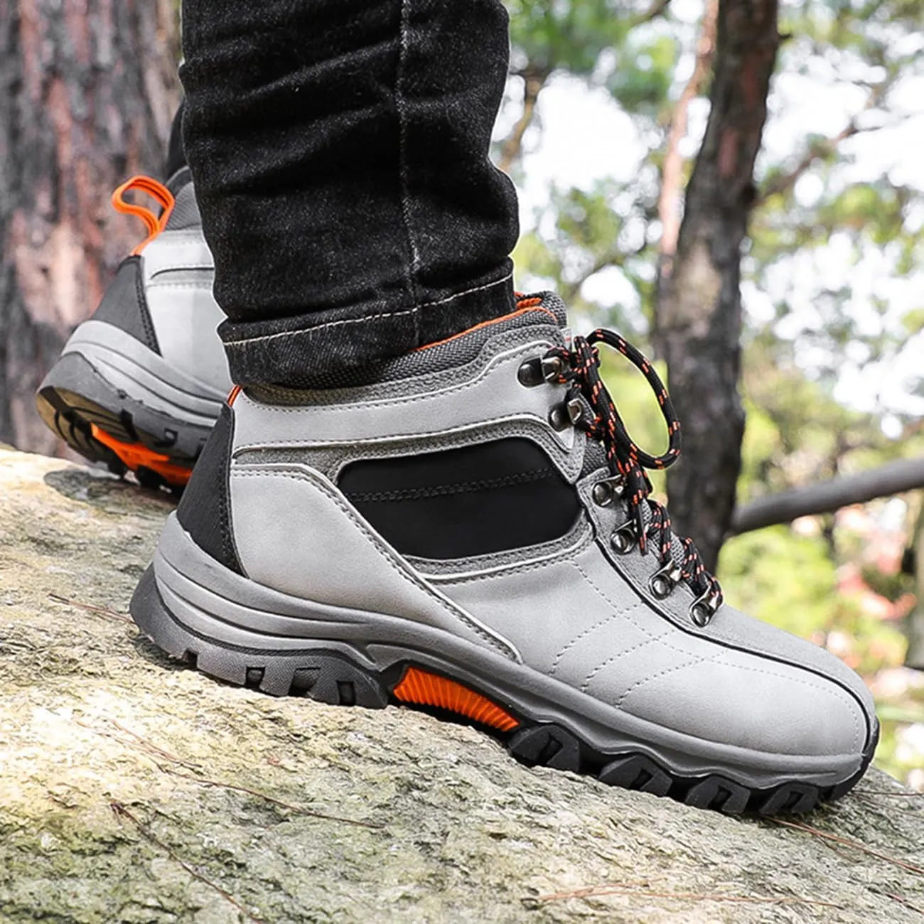Men's Waterproof Hiking Boots High Top Trekking Hiking Shoes Outdoor Non-Slip Work Boots